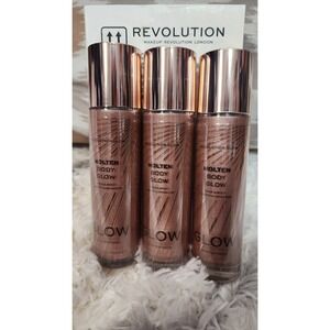 Makeup Revolution Molten Body Glow Rose Gold Liquid Illuminator 100ml (3 pack)